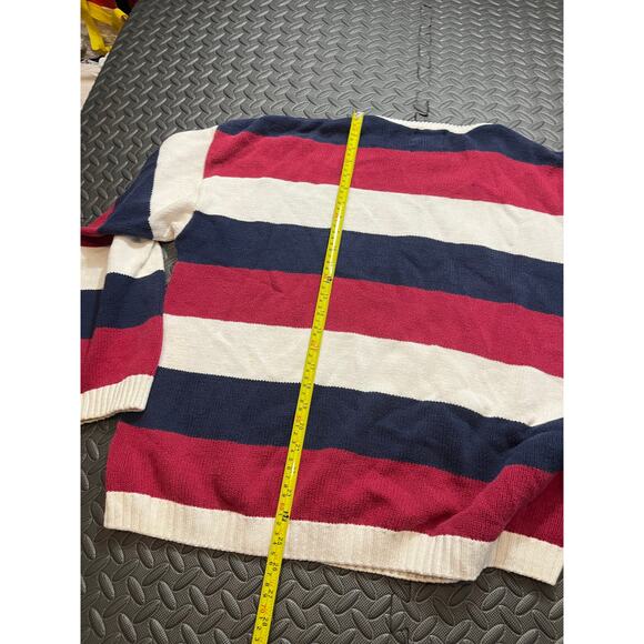 VINTAGE Old Glory Mens Stars and Stripes Flag 100% Cotton Sweater XL Made in USA - Picture 10 of 10